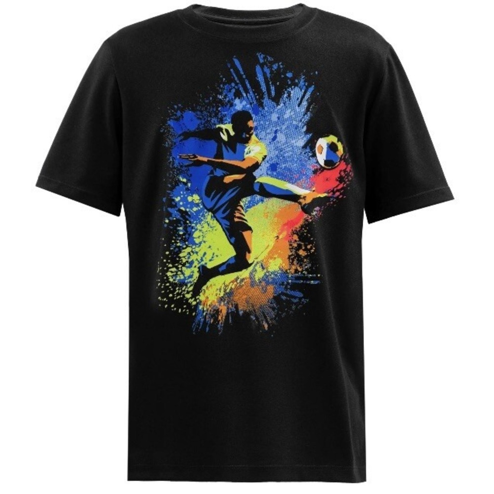 Athletic Works Boys Short Sleeve Graphic Tee XXL 18 New with Tags Rich Black